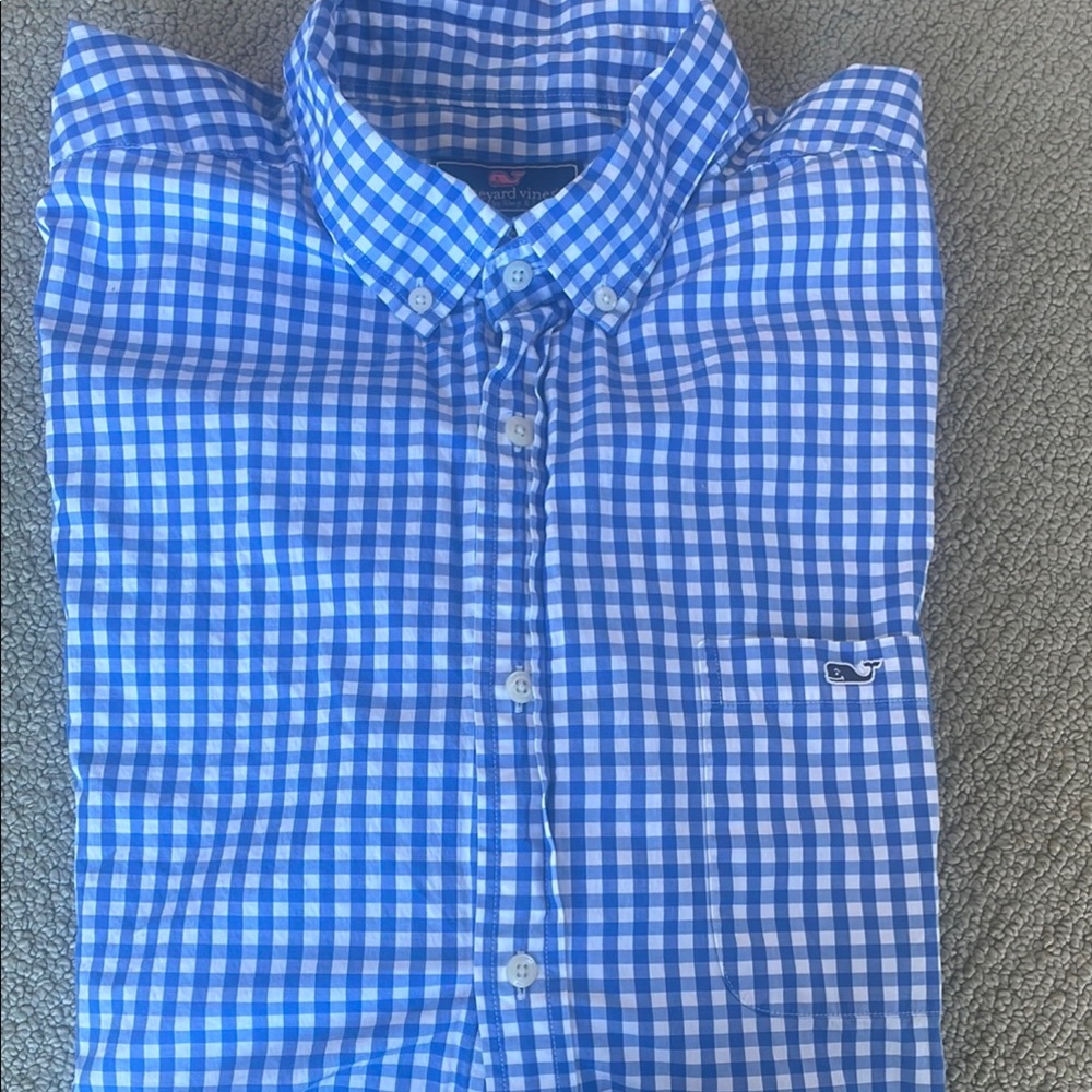 Vineyard Vines Blue Gingham Men's Shirt